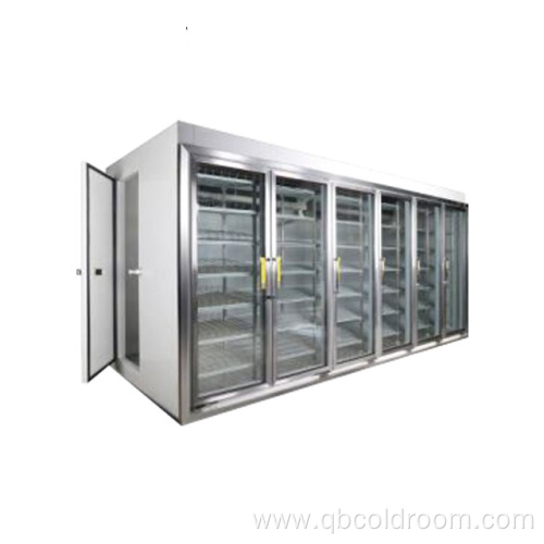 Glass Door Walk in Cooler ColdRoom For Supermarket